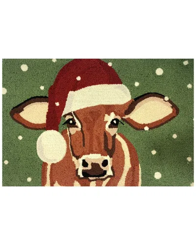The Rug Market Santa Cow 30x48in Doormat In Green