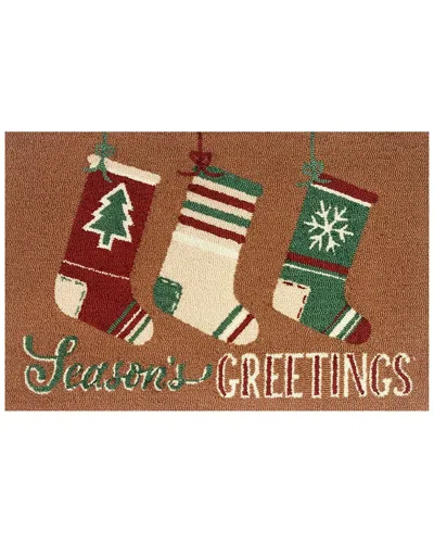 The Rug Market Seasons Greetings Stockings 24x36in Doormat In Multicolor
