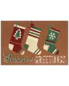 The Rug Market Seasons Greetings Stockings 30x48 Doormat In Multicolor