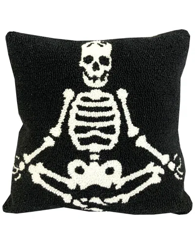 The Rug Market Skeleton Yoga 16x16in Rug In Black