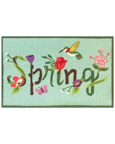 The Rug Market Spring Bloom 30x48in Doormat In Aqua