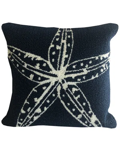 The Rug Market Starfish Outline Indoor/outdoor Pillow In Blue