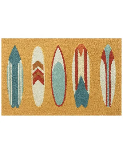 The Rug Market Surfboards Indoor/outdoor Doormat In Yellow