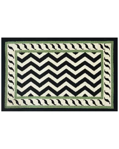 The Rug Market Uma Border Chevron 30x48in Doormat In Black