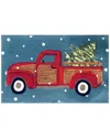 The Rug Market Vintage Holiday Truck 24x36in Doormat In Blue