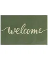 The Rug Market Welcome Script Indoor/outdoor Doormat In Green