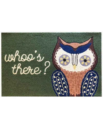 The Rug Market Whoo's There Owl 24x36in Doormat In Green