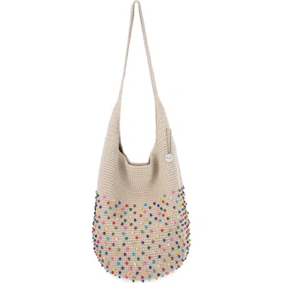 The Sak 120 Crochet Hobo In Ecru Multi Beads