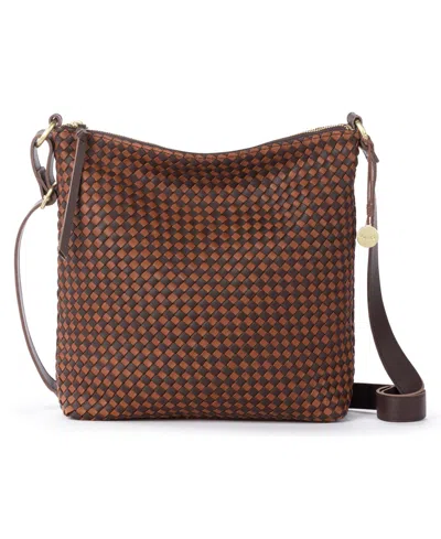 The Sak Alameda Adjustable Woven Medium Crossbody Handbag In Brown