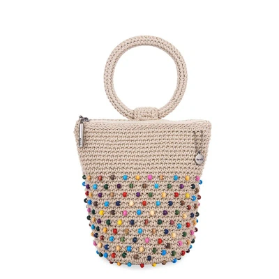 The Sak Ayla Ring Handle Pouch In White