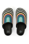 The Sak Bolinas Clog In B&w Rainbow Stripe