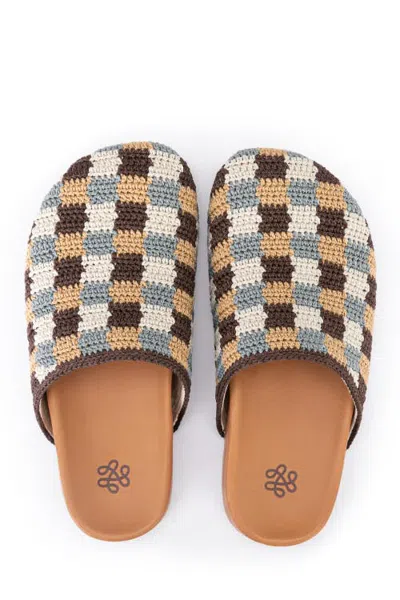 The Sak Bolinas Crochet Clog Shoe In Brown