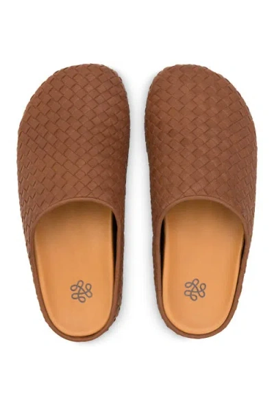 The Sak Bolinas Leather Woven Clog In Brown