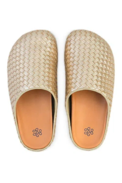 The Sak Bolinas Leather Woven Clog In Neutral