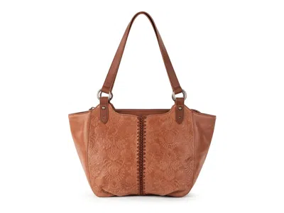 The Sak Bolinas Satchel In Brown Embossed