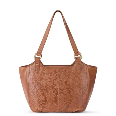 The Sak Bolinas Satchel In Tobacco Floral Embossed