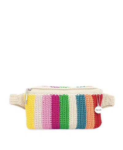 The Sak Caraway Crochet Small Belt Bag In Beach Stripe