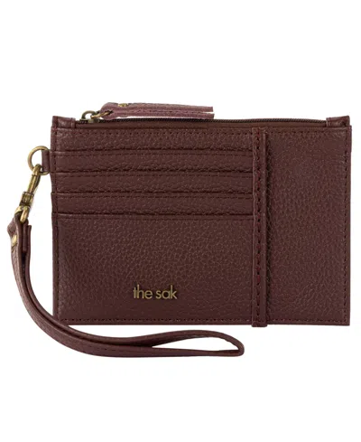 The Sak Card Case Zipper Wallet In Brown