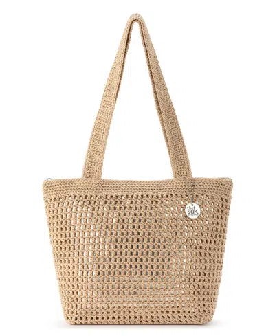 The Sak Casual Classics Crochet Tote In Wood With Gold