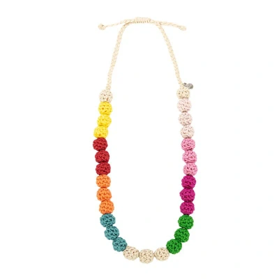 The Sak Drea Crochet Bead Necklace In Multi