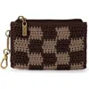 The Sak Encino Crochet Card Wallet In Brown
