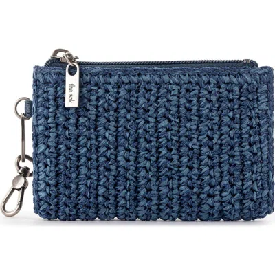 The Sak Encino Crochet Card Wallet In Orange