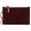 The Sak Encino Leather Card Wallet In Burgundy