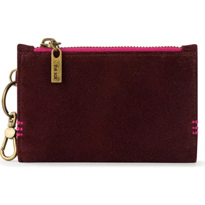 The Sak Encino Leather Card Wallet In Burgundy