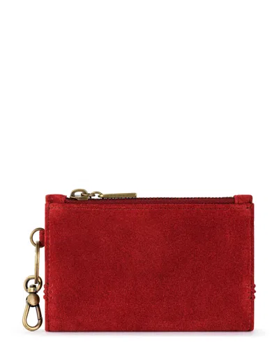 The Sak Encino Leather Wallet In Scarlet Suede