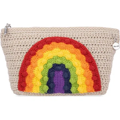 The Sak Essential Medium Pouch In Rainbow Ecru