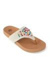 The Sak Everly Sandal In Ecru Multi Beads