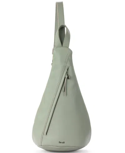 The Sak Geo Leather Sling Backpack In Green