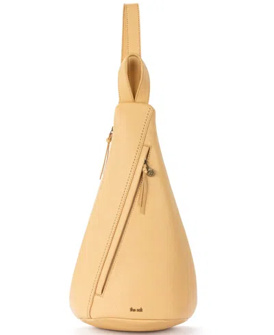 The Sak Geo Sling Leather Backpack In Buttercup