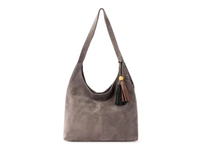 The Sak Huntley Leather Hobo In Mushroom Suede
