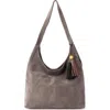The Sak Huntley Leather Hobo In Mushroom Suede
