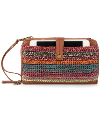The Sak Iris Crochet Convertible Mini Crossbody Bag In Sunset Stripe