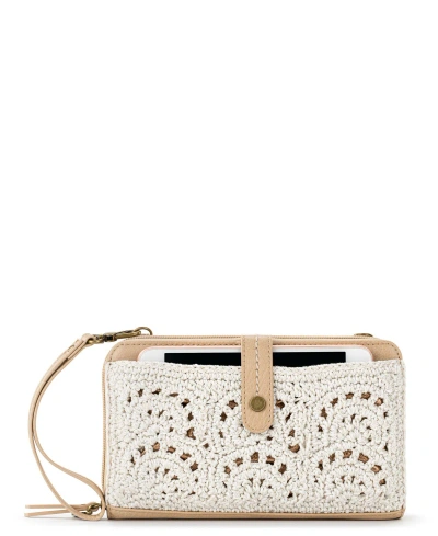 The Sak Iris Leather Smartphone Convertible Crossbody Wallet In Natural Fan