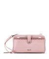 The Sak Iris Leather Smartphone Convertible Crossbody Wallet In Pink