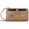 The Sak Iris Smartphone Crossbody In Chestnut Multi Eyelet