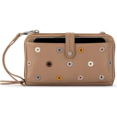 The Sak Iris Smartphone Crossbody In Chestnut Multi Eyelet