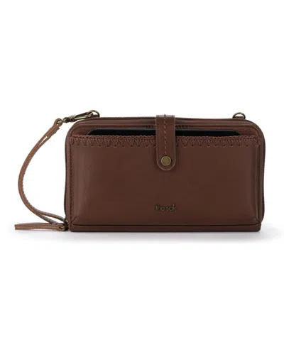 The Sak Iris Smartphone Leather Crossbody Wallet In Brown