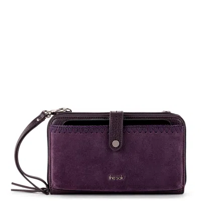 The Sak Iris Smartphone Wallet In Aubergine Suede