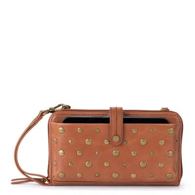The Sak Iris Smartphone Wallet In Tobacco Gold Stud