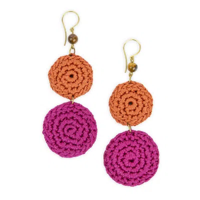 The Sak Jasper Double Disc Earrings In Multi