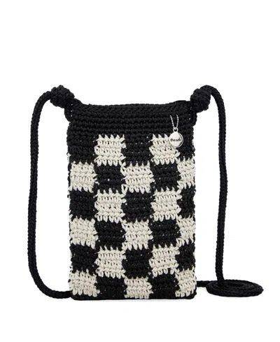 The Sak Josie Crochet Mini Crossbody Bag In Black Check