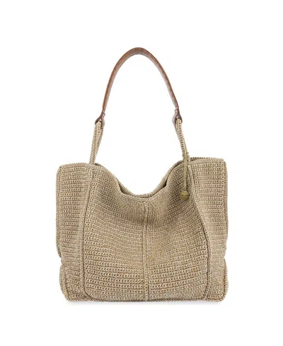 The Sak Los Feliz Crochet Extra-large Tote In Bamboo Static