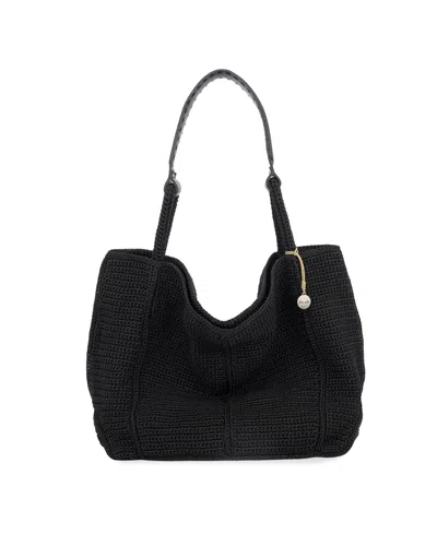 The Sak Los Feliz Crochet Extra-large Tote In Black