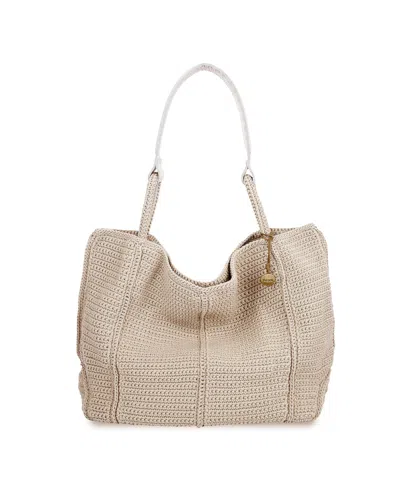 The Sak Los Feliz Crochet Extra-large Tote In Neutral