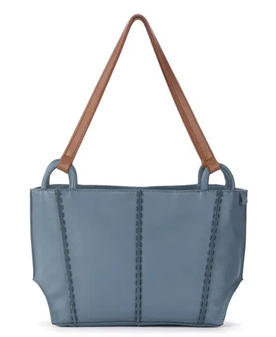 The Sak Los Feliz Large Leather Satchel Handbag In Blue
