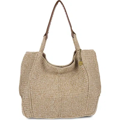 The Sak Los Feliz Crochet Extra-large Tote In Bamboo Static